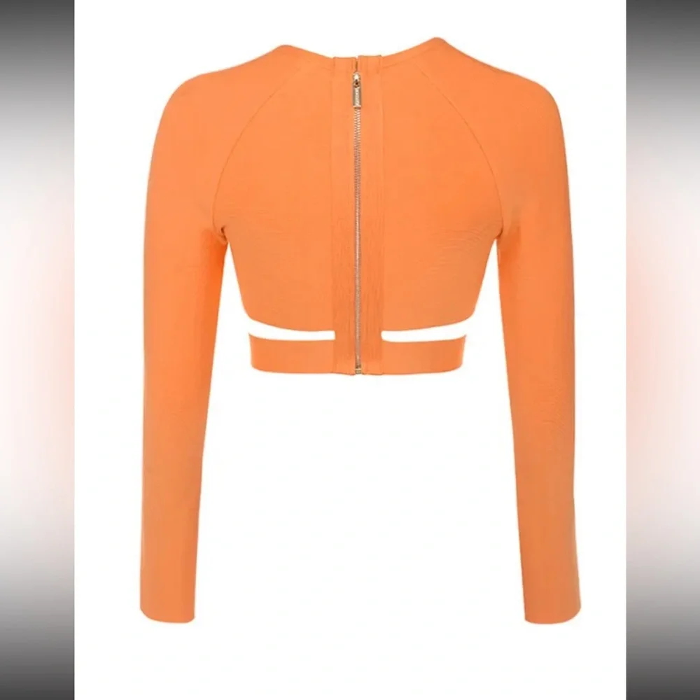 House Of CB, 'Talika' Orange Cutout Bandage Crop Top NWOT